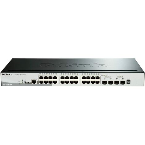 D-Link DGS-1510-28XMP Géré L2/L3 Gigabit Ethernet (10/100/1000) Connexion Ethernet, supportant l'alimentation via ce port (PoE) Noir, Gris