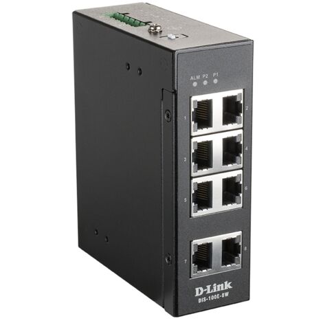 D-Link DIS-100E-8W unmanaged Switch L2 Fast Ethernet (10/100) Schwarz