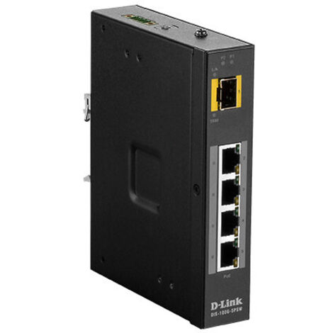 D-Link DIS‑100G‑5PSW Unmanaged L2 Gigabit Ethernet (10/100/1000) Power over Ethernet (PoE) Schwarz
