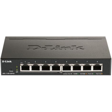 D-Link Switch 8 Porte Gigabit Poe Smart Managed Dgs-1100-08pv2