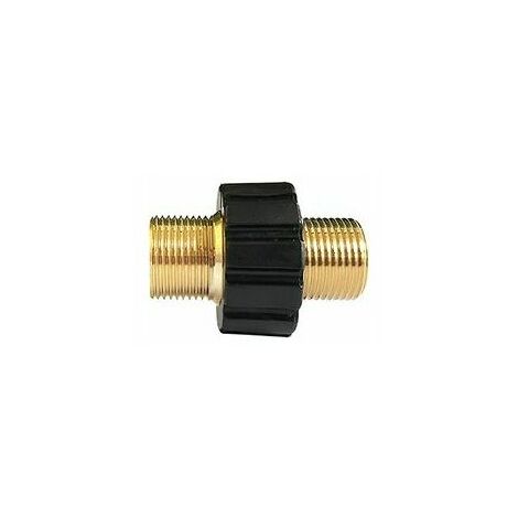 D- Raccord Rapide de Tuyau, Adaptateur pour Nettoyeur Haute Pression à Double Mâle M22 x 1,5 Compatible avec Karcher, Karcher HD & HDs Nettoyeur Haute Pression Tuyau (14 mm Diamètre)