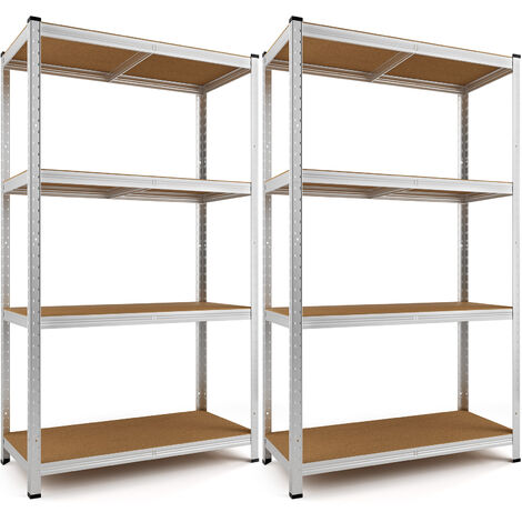 D Scaffale in Metallo 2 pezzi 160x90x40cm 700kg Scaffalatura Officina Magazzino 5 Ripiani MDF