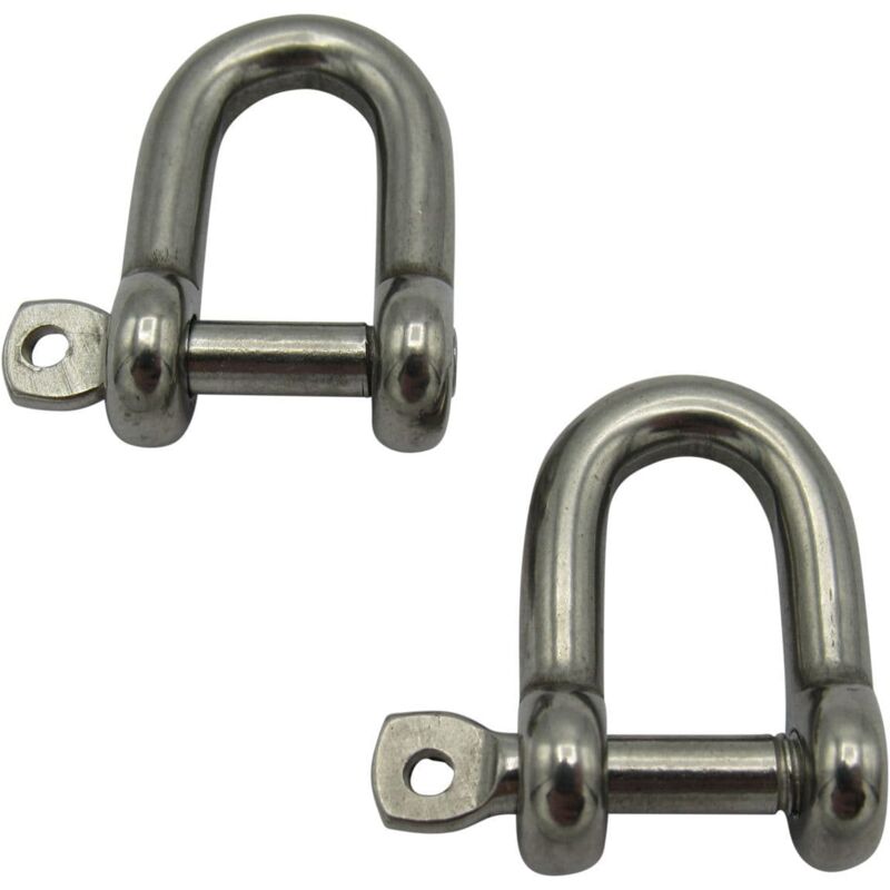 Securefix Direct - d Shackles with Captive Pin 5MM X2 (316 Stainless Steel Marine Rigging Dee)