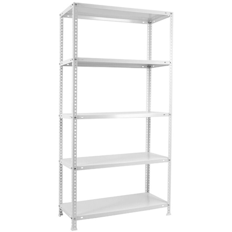 Tagère Rangement, 1800x900x300 mm, 5 Niveaux, 100 kg Capacité de Charge et Point de Flexion, Métal , Étagère Garage, Blanc - Comfort - Simonrack