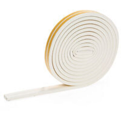 D-Type De Fenetre Joint Bande Calfeutrage Interieur Fenetre Seal Meteo Strip Gap Insonorisation Weatherstrip Blocker 16Ft 5M Auto-Adhesif Bande De Mousse Pour Fenetre Porte Epdm Type D, Blanc-Fei Yu