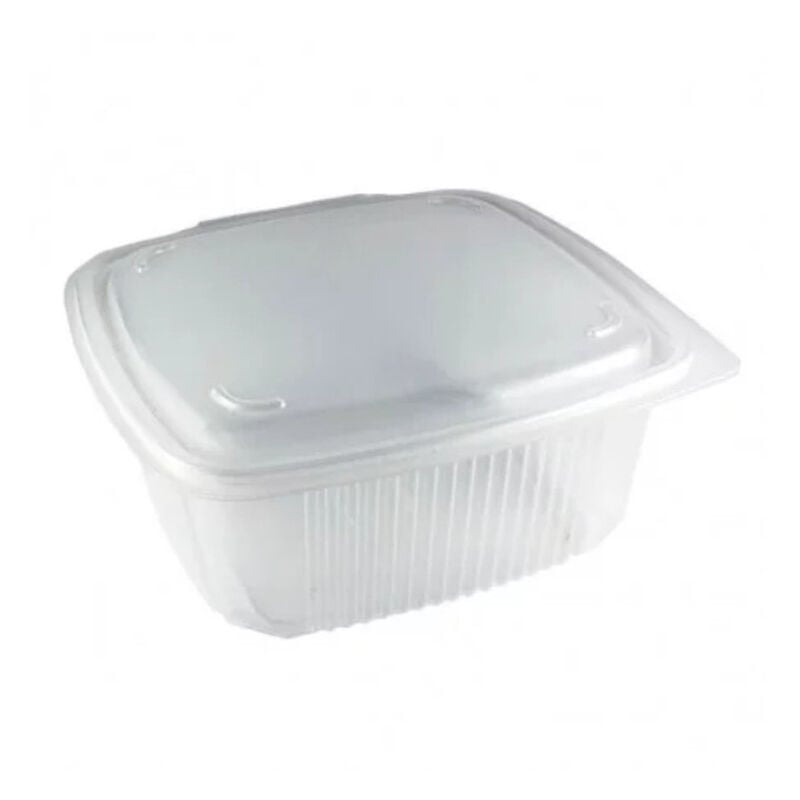 D-work - Barquettes Micro-ondables en pp avec Couvercle Attenant - 300 unités - 190 x 185 x h. 84 mm - Épaisseur Robuste - Idéales pour le Transport