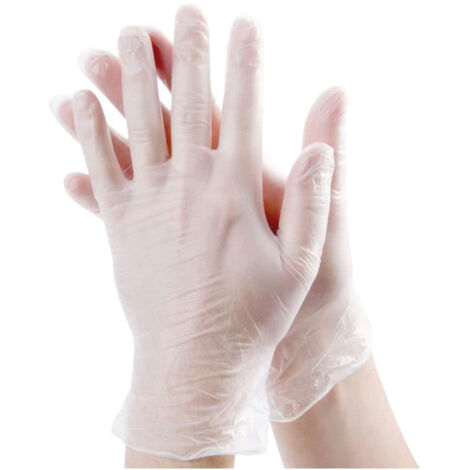 D-Work Gants Vinyle Micro Poudrés de Qualité Premium - 1000 Gants Taille L (8/9) - Dimensions 240mm - Épaisseur 0.1mm - Hygiéniques et Résistants, Idéaux pour Usage Alimentaire