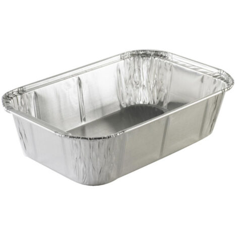 D-Work Plat à Gratin Rigide en Aluminium avec Capacité de 1650 ml - 254 x 160 x H. 60 mm - Épaisseur 0.5 mm - Pratique pour cuisson, congélation et service à table - Lot de 25