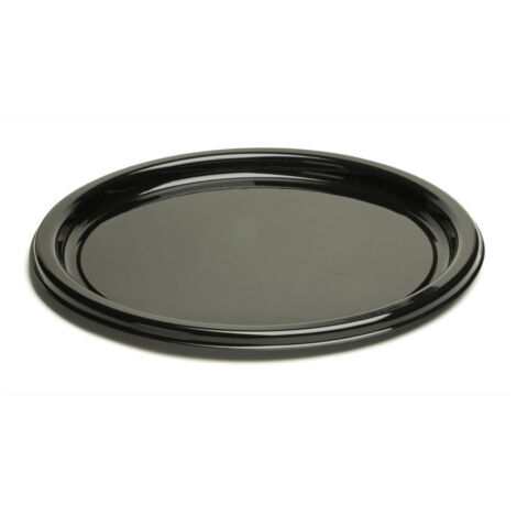 D-Work Plateaux de Présentation Ronds Noirs en  PET - Lot de 50 - Diamètre 30 cm - Épaisseur 0.5 cm - Superbes pour Buffets et Réceptions