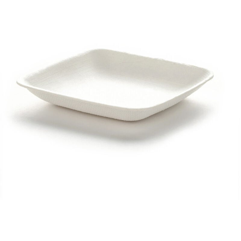 Verrines Carrées en Pulpe de Canne 65x65x11mm - Pack de 600 Biodégradables - Résistantes aux Aliments Froids et Chauds - Écologiques - D-work