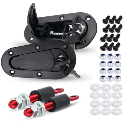 D1 Automotive Modification Accessories Motorhaubenschloss mit oder ohne Schloss, Diebstahlsicherung für Motorhaube/Motorabdeckung, schwarz (ohne Schloss), eine Packung.