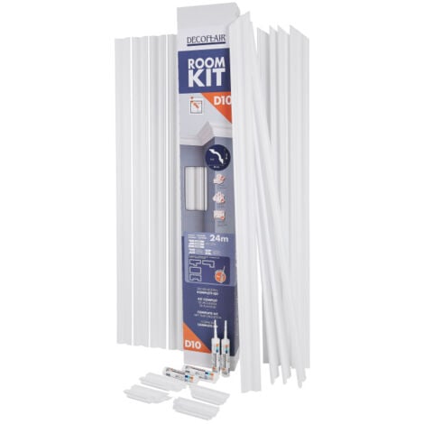 D10-ROOMKIT DECOFLAIR Moulure de plafond Polystyrène 80 x 80 x 2000 - 1 pièce