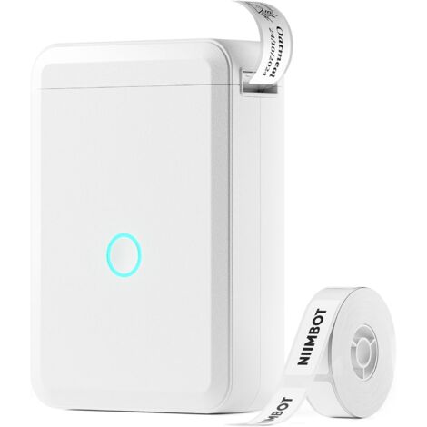 D110 Etikettendrucker, Bluetooth Selbstklebendes Etikettiergerät Tragbarer Labeldrucker Label Printer mit iOS Android,Für Zuhause Büro (Weiß)