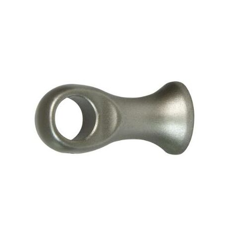 bastone tende in acciaio inox diametro 22mm finali a palla supporti 20cm,  anelli, nichel satinato