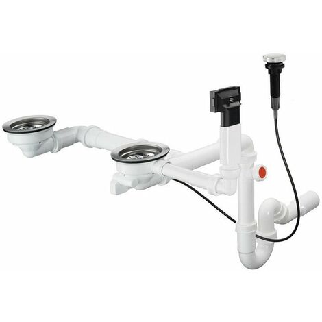 D17-11 Piletta automatica per vasca doppia in granito cromato