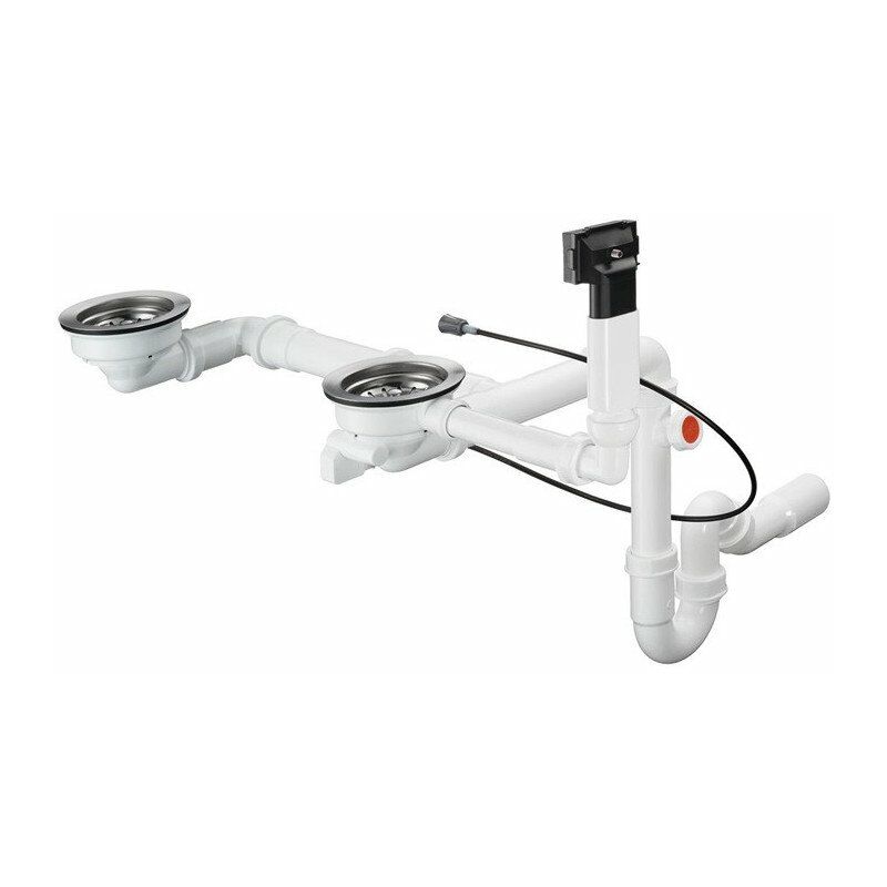 

Hansgrohe - D17-12 Vaciador automático para cubeta de cromo Select de granito doble