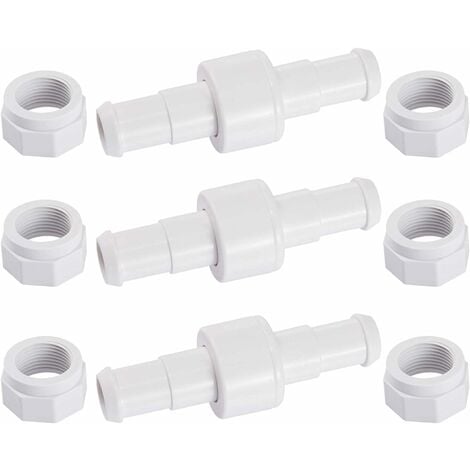 MEMKEY D20 Lot de 3 Raccords Rotatifs pour Tuyau D'arrosage avec 6 Embouts D15 Compatibles avec Zodiac Polaris 180 280 380 Robot Nettoyeur Piscine