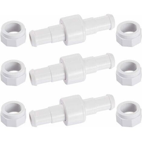 D20 Lot de 3 Raccords Rotatifs pour Tuyau D'arrosage avec 6 Embouts D15 Compatibles avec Zodiac Polaris 180 280 380 Robot Nettoyeur Piscine