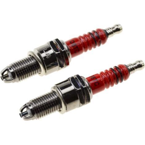 D8TC Bougie D'allumage avec 3 électrodes Remplacement pour 4 Temps 125cc 150cc 200cc 250cc ATV Dirt Bike Go Kart Cyclomoteur Scooter Pack de 2