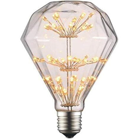 D95 3W LED Filament Bulb, Classic Spherical Shape, 220V E27 Base, Warm White 2200K, 360° Beam Angle, 30 Watt Equivalent, Starry Finish Printed Surface (D95)