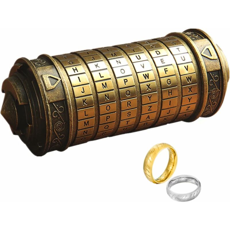 Da Vinci Code Mini Cryptex Lock avec compartiments cachés Anniversaire Saint-Valentin Cadeau d'anniversaire mystérieux pour la famille et les amis