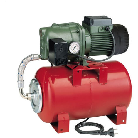 DAB – Groupe hydrophore Aquajet RED 102/20 – Monophasé 230V – Puissance 1 CV – Capacité 20 L – Corps en fonte – Réservoir tôle époxy