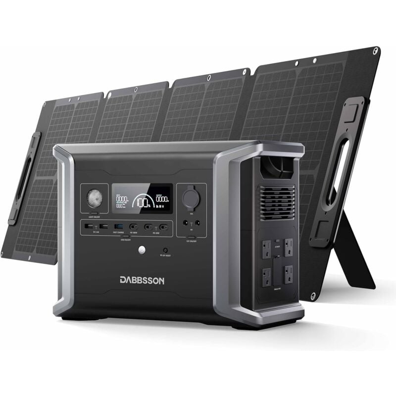 Dabsson semi - solide phosphate de fer Lithium haute sécurité portable panneau solaire écologique centrale solaire dbs1300 + 120W panneau solaire,