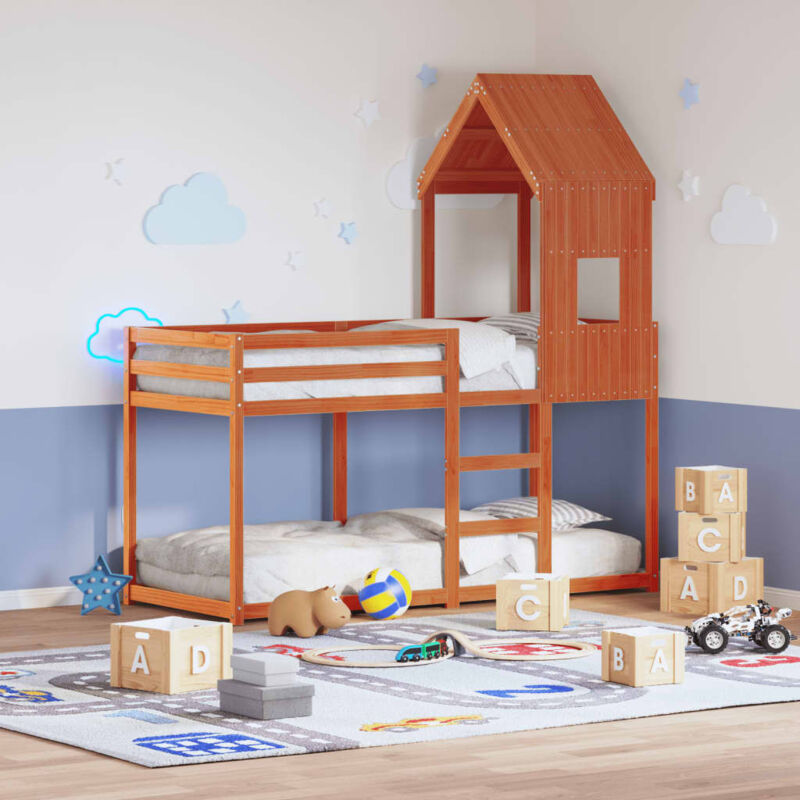 Dach Für Kinderbett Wachsbraun 60x89x134, 5 Cm Massivholz - Vidaxl