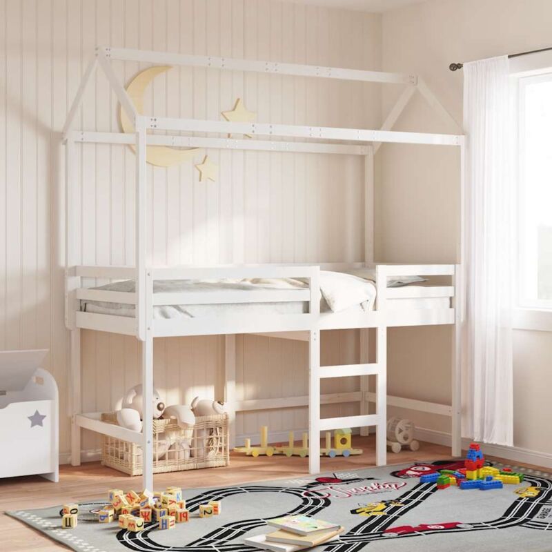 Dach Für Kinderbett Weiß 217x95, 5x159 Cm Massivholz Kiefer - Vidaxl