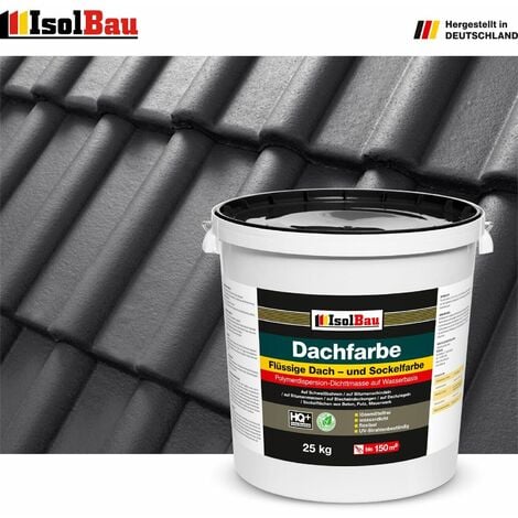 ISOLBAU Dachfarbe Anthrazit 25 kg Sockelfarbe Fassadenfarbe Dachbeschichtung RAL Farbe