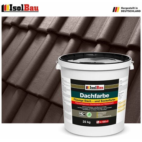 ISOLBAU Dachfarbe Braun 25 kg Sockelfarbe Fassadenfarbe Dachbeschichtung RAL Farbe