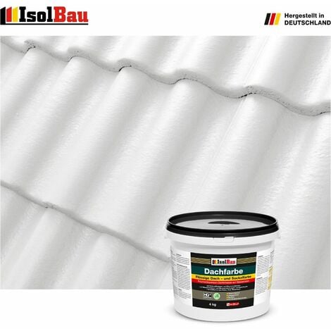 Dachfarbe Weiss 4 kg Sockelfarbe Fassadenfarbe Dachbeschichtung RAL Farbe