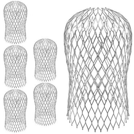 Dachrinnenfilter, Aluminium-Fallrohrsieb, Laubschutzfilter, Metall-Rinnenschutz für Haus, Traufe, Graben, Abfluss, 6 Stück