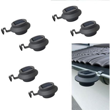 Dachrinnenleuchten LED Dachrinnenleuchte Solar Dachrinnenleuchten Lichtsensor 6er Set