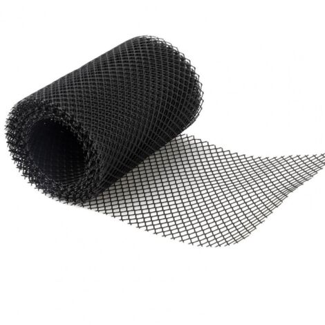 Dachrinnenschutznetz mit 10 Befestigungsklammern, 16 cm x 6 m, Dachrinnenschutznetz, Dachrinnennetz, Dachrinnenblattfilter