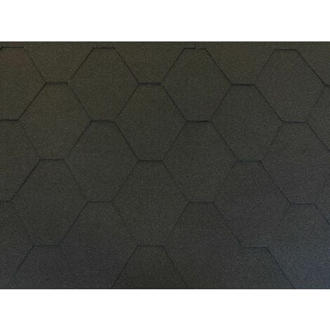 ISOLBAU Dachschindeln Hexagonal Dreieck Form 15 m Schwarz (5 Pakete) Schindeln