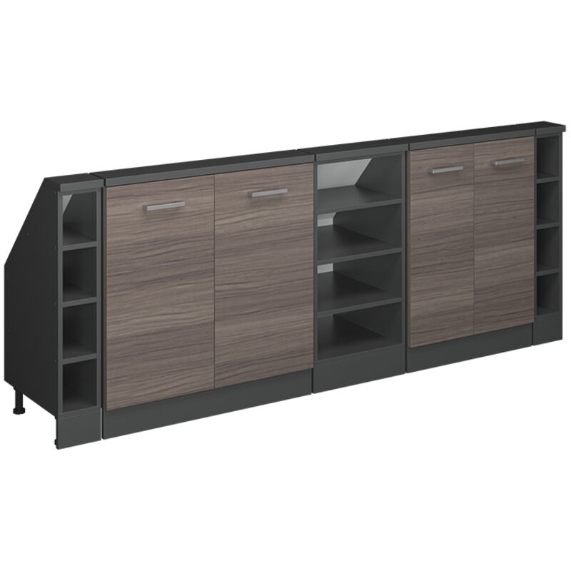 Dachschrägenschrank-set Rion, Edelgrau/anthrazit, 5er Set, Vicco