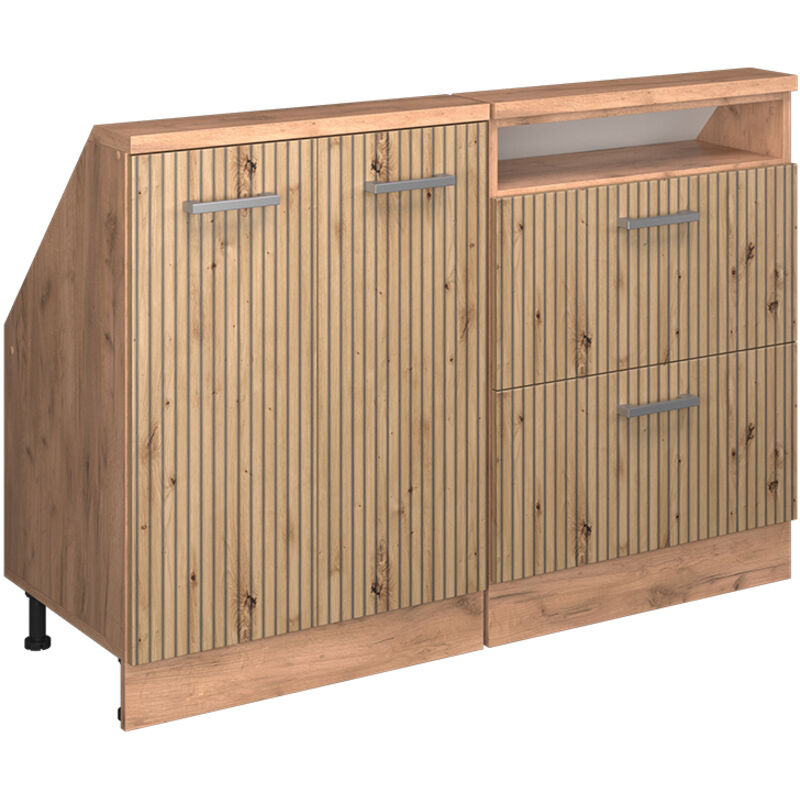 Dachschrägenschrank-set Rion, Artisan-eiche/goldkraft Eiche, 2er Set, Vicco