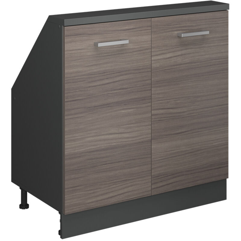 Dachschrägenschrank Rion, Edelgrau/anthrazit, Mit 2 Türen, Vicco