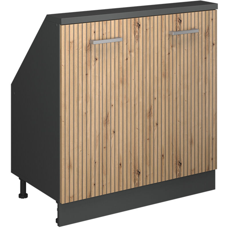 Dachschrägenschrank Rion, Artisan Eiche/anthrazit, Mit 2 Türen, Vicco