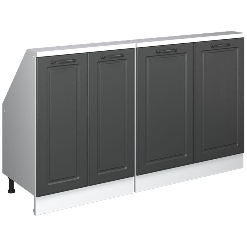 Dachschrägenzeile-set Rion, Anthrazit Landhaus/weiß, 2er Set, Vicco