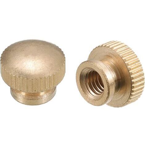 Dadi a farfalla zigrinati, 5 pezzi M6 x D14mm x H11mm Dado a farfalla zigrinato in ottone con collo alto Testa cieca Foro zigrinato per parti di stampanti 3D