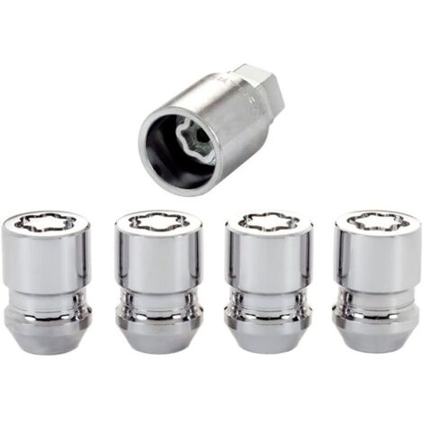 Dadi antifurto M12x1.50 - Conici - Lunghezza 32,5 mm (testa 19 mm) in acciaio legato, grigio argento 00276-00900