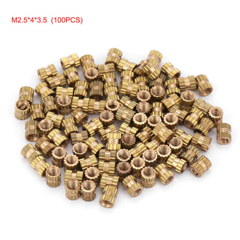 Dadi cilindrici zigrinati rotondi in ottone fuso Eosnow M2.5 (M2.543.5 100 pezzi)