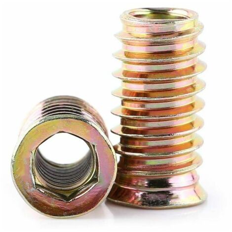 Dadi di inserimento GABRIELLE, 20 pezzi di dadi di inserimento con esagono incassato in acciaio al carbonio, filettati per mobili in legno (M8 25 mm)