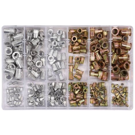 DADI PER RIVETTI IN ALLUMINIO E ACCIAIO YATO, set da 300 pezzi, M3-M10
