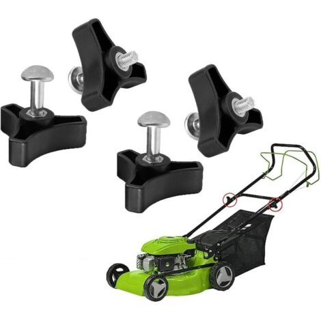 Dado ad alette e vite a testa svasata per tosaerba, set di 4 bulloni universali in plastica per impugnatura del tosaerba, parti e accessori per tosaerba.