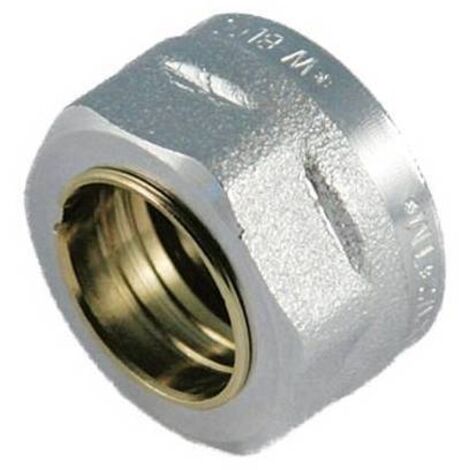 DADO CROMATO CON OGIVA E GUARNIZIONE PER TUBO RAME 1/2 x 14 TIEMME