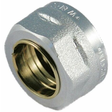 DADO CROMATO CON OGIVA E GUARNIZIONE PER TUBO RAME 1/2&quot x 14