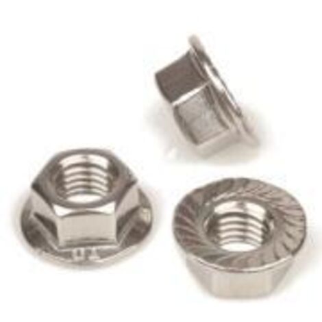 DADO ESAG.C/FLANGIA DENTEL. M8 INOX A2
